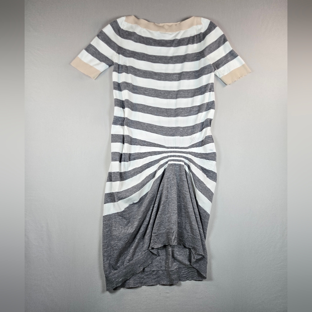 Louis Vuitton SS13 Marc Jacobs Striped Ruched Cotton Dress - Size Small